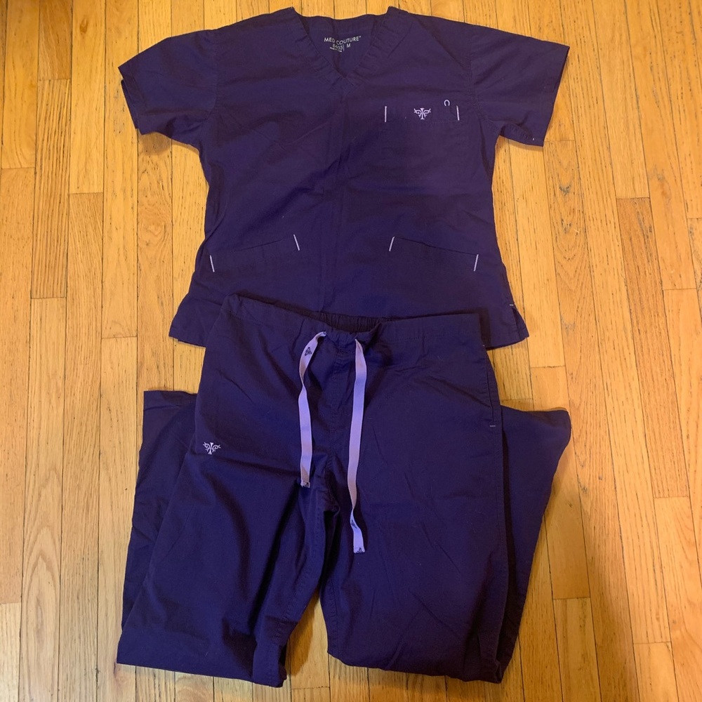 SOLD Med Couture purple scrub set SOLD